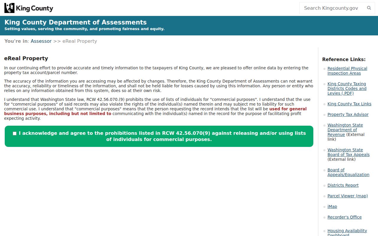 Sammamish residents directory King County assessor search